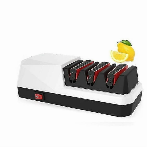 Electric Knife Sharpener- Knife Sharpeners, 3 Stage Electric Knife Sharpener, 3-Stage, White EU Plu