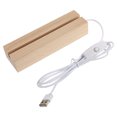 thumbnail image 3 of Miangastore 1pc Wood Board Luminous Stand Wooden Lighting Light Base Household Light Base, 3 of 8