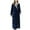 Blue, variant on Giftesty Womens Homewear Clothes Women Splice Thicken Coral Fleece Robe Bathrobe Gown Pajamas Sleepwear Pocket+Belts