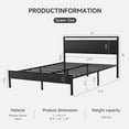 thumbnail image 3 of Z-HOM King Size Metal Platform Bed Frame with Wooden Headboard and Footboard,Black, 3 of 7