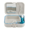 thumbnail image 1 of Mouth Guard Case Slotted Design with Toothbrush Mirror Dustproof Waterproof Plastic Locking Closure Denture Box, 1 of 5