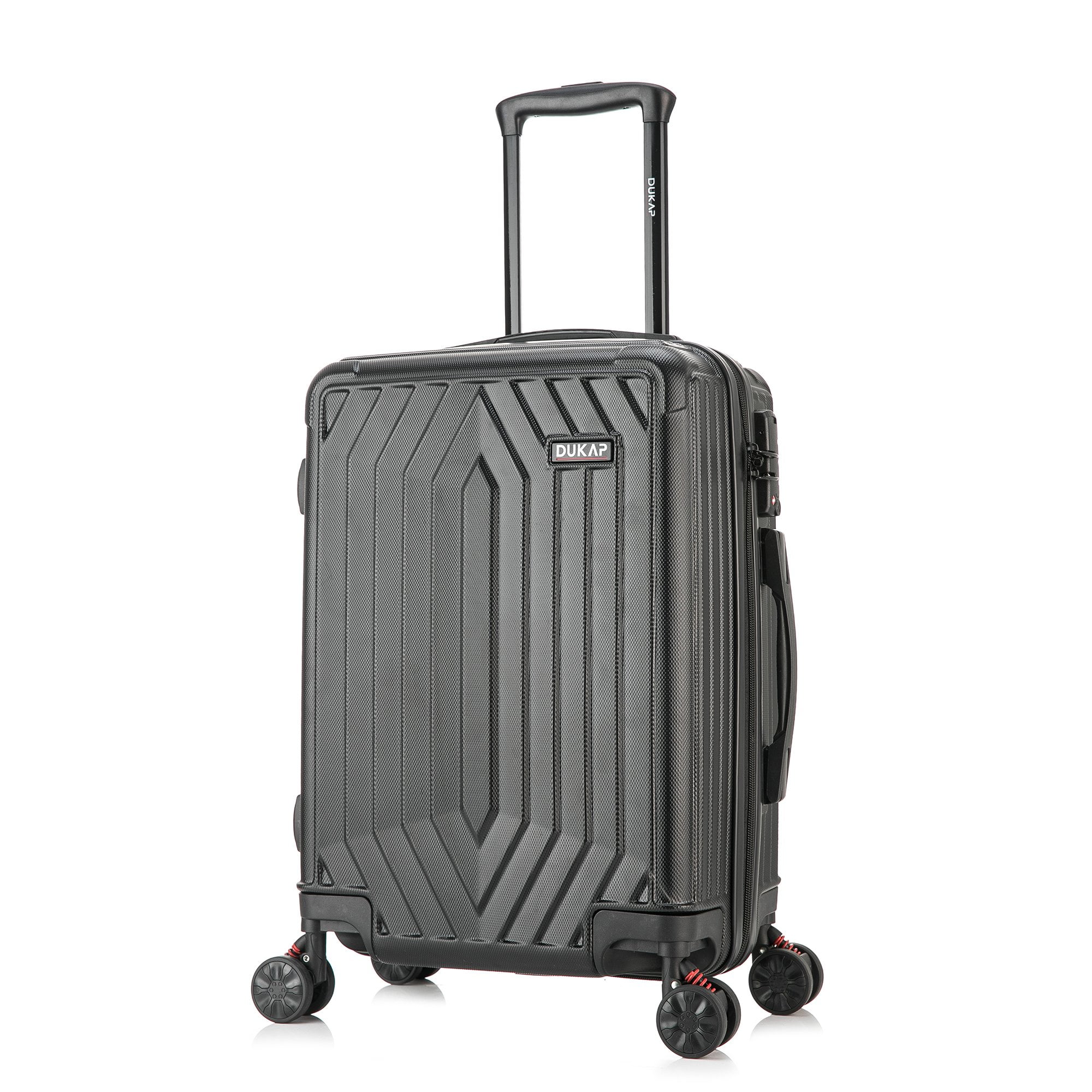 DUKAP Luggage Suitcases with Wheels Lightweight Hardside Spinner 20 inches carry-on Black Rodez Collection 