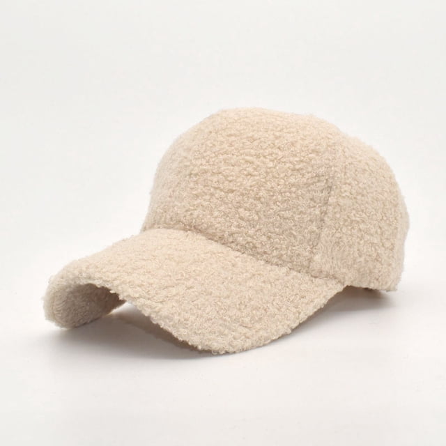 Gorra de béisbol para mujer, de terciopelo de cordero, para otoño e invierno, de color liso, cálida, para parejas