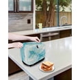 thumbnail image 3 of Turquoise Blue Marble Toaster Cover 4 Slice, Large Kitchen Appliance Covers, Modern Abstract Art Cracks Toaster Oven Cover with Loop, Bread Machine Cover Polyester Dust Cover Protection, 3 of 4