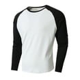 thumbnail image 4 of Zylanna Mens Raglan Long Sleeve Tees, Raglan Sleeve Crewneck Classic Stretchy Regular Fit Casual Layering Shirts for Men White, 4 of 9