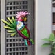 thumbnail image 4 of Decoración de pared de loro de metal, pájaros coloridos colgantes, arte de pared 3D Azul, 4 of 7