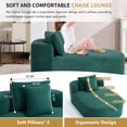 thumbnail image 3 of UHOMEPRO Oversized Chaise Lounge Sofa, Corduroy Chaise Lounge Chair with 46 Inch Wide Seat, Deep Seat Boneless Couch Floor Sofa Bed with 2 Pillows, No Assembly, Green, 3 of 10