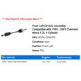 thumbnail image 2 of Front Left CV Axle Assembly - Compatible with 1998 - 2001 Chevy Metro 1.3L 4-Cylinder 1999 2000, 2 of 2