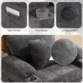 thumbnail image 3 of Aukfa 58" Chaise Lounge Oversized Sofa Chair with 2 Cup Holders&USB Ports, Chenille, Dark Gray, 3 of 9