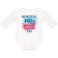 thumbnail image 3 of Inktastic Memorial Day Distressed American Flag with Fireworks Boys or Girls Long Sleeve Baby Bodysuit, 3 of 5