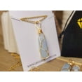 thumbnail image 2 of Gold tone Blue Chalcedony Wire wrapped Crystal Necklace, 2 of 9