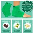 thumbnail image 3 of ZenToes Moisturizing Heel Socks 2 Pairs Gel Lined Toeless Spa Socks to Heal and Treat Dry, Cracked Heels While You Sleep (Cotton, Green), 3 of 9