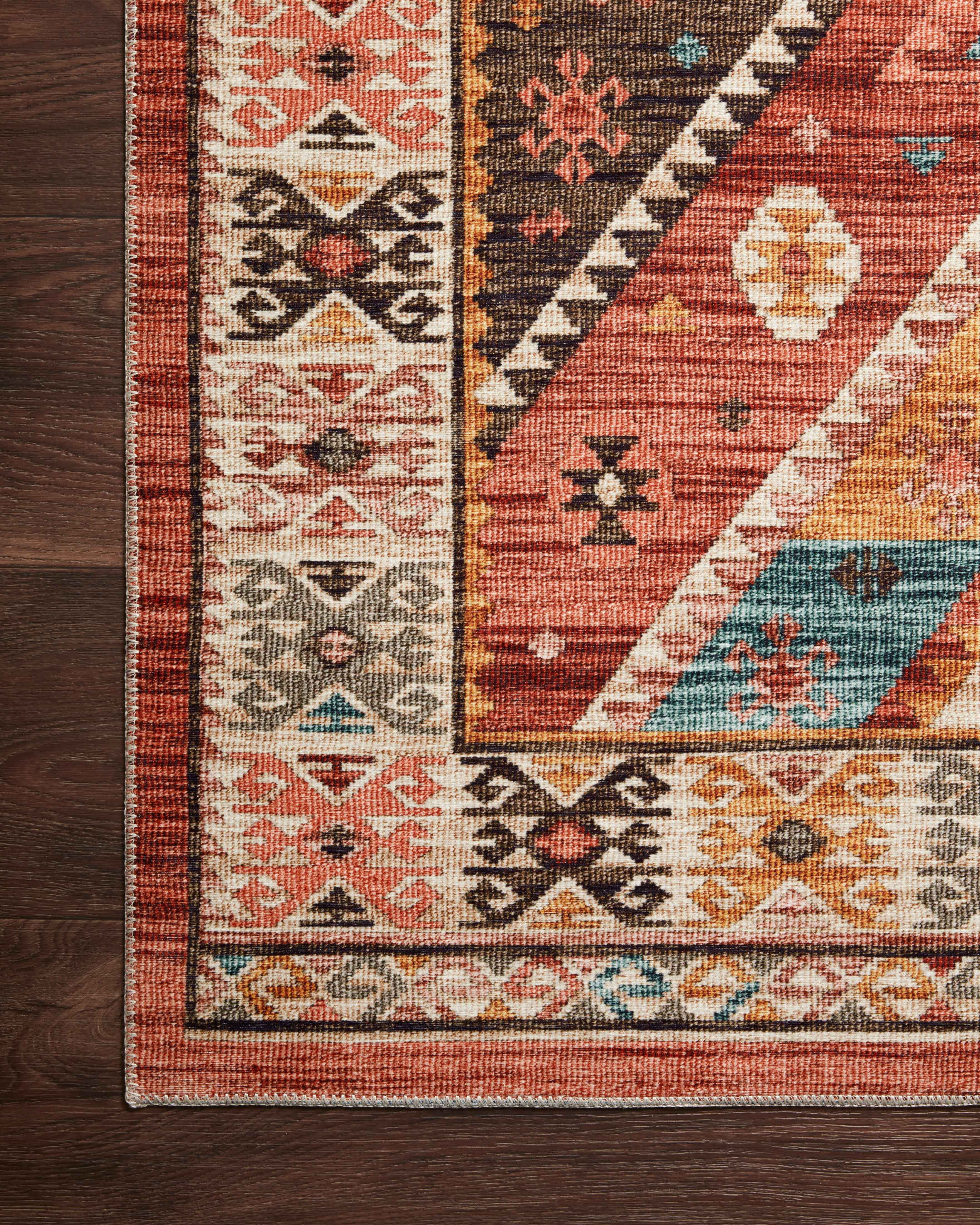 Turkish & Persian Kilim-Style Zion Red, Multi 5-0" x 7-6" Area Rug