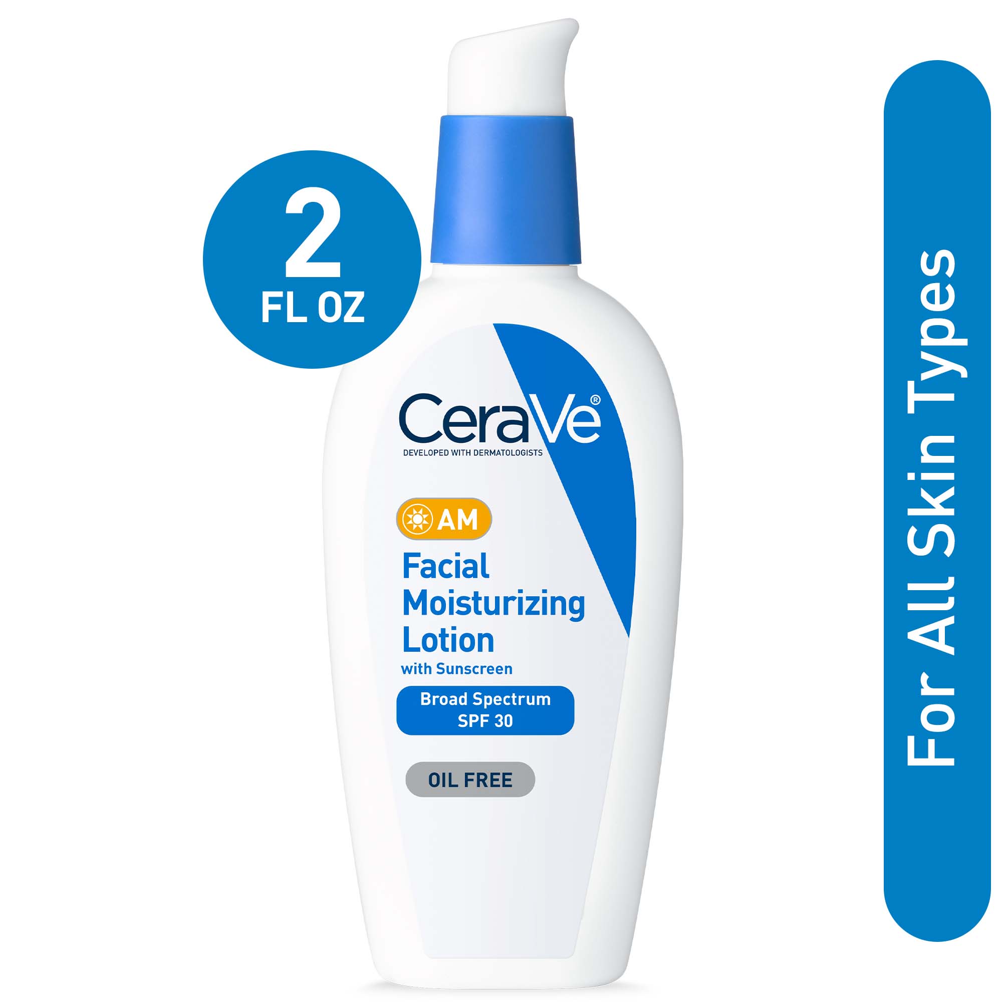 CeraVe AM Face Moisturizer Lotion With Sunscreen SPF 30 2 Fl Oz 