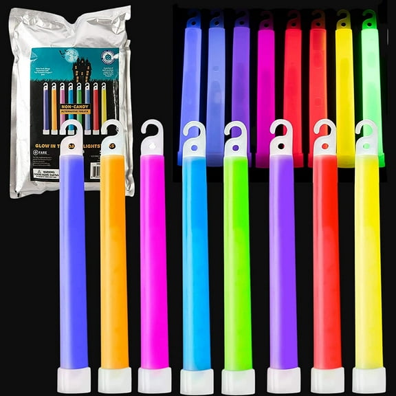 Teal Pumpkin 6" Glow Sticks (12 Pack) - Multicolor Necklace w Lanyards - 8 Different Colors For Safe Trick Or Treating Lights, or For Non-Candy Treats
