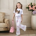 thumbnail image 2 of shoper Toddler Outfits for Girls 4t Heart Print Short Sleeve T-Shirt and Elastic Waist Pants Set Crew Neck Trendy Valentines Day Weekend Set Preppy Clothes, 2 of 5