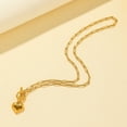 thumbnail image 2 of Victoria – 18K Gold Plated Puffed Heart Paperclip Chain Minimalist Trendy Pendant Necklace, 2 of 5
