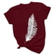 thumbnail image 4 of Camiseta de mujer Camisetas divertidas y lindas de manga corta Camiseta de otoño Camiseta con estampado de plumas Regalo Tops Blusa Regalo para mujer Pompotops hfajkhk125361, 4 of 7