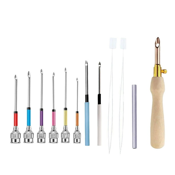 Kit de bordado con aguja perforadora de 12 piezas, enhebradores de agujas para principiantes. E