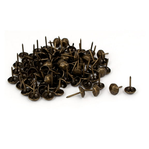 Uxcell Home Furniture Metal Round Upholstery Tack Nail Bronze Tone 7/16" Dia 100pcs