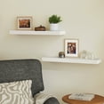 thumbnail image 5 of Jouetondream 24X6 White Floating Shelves for Wall, Wood Hanging Shelves up to 20lbs for Bedroom, Bathroom, Kitchen(Set of 2), 5 of 8