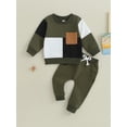 thumbnail image 2 of CIYCuIT Baby Boys 2Pcs Outfits Contrast Color Long Sleeve Sweatshirt + Jogger Pants Sets Infant Toddler Casual Tracksuit Fall Daily Clothes 3M 6M 12M 18M 24M, 2 of 5