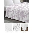 thumbnail image 6 of Spring Flower Full Size Flat Sheet, Wrinkleproof & Fadeproof Cooling Flat Bed Sheet Only, Vintage Farmhouse Light Purple Boho Leaf Breathable Soft Bedding Top Sheets 81 x 96 Inches, 6 of 8