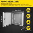 thumbnail image 2 of Yiwa NEMA 4X Rated Steel Electrical Box, 24*24*8 Inch Waterproof and Dustproof Junction Box with Mounting Plate, Lockable Design, 2 of 5