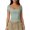 Light Green #1, variant on Women's Square Neck Short Sleeve Double-Layer Tops Basic Slim Fit Going Out T Shirt Black M