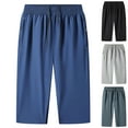 thumbnail image 3 of Men's Summer Casual Loose Stretch Cropped Pants Shorts, 3 of 3