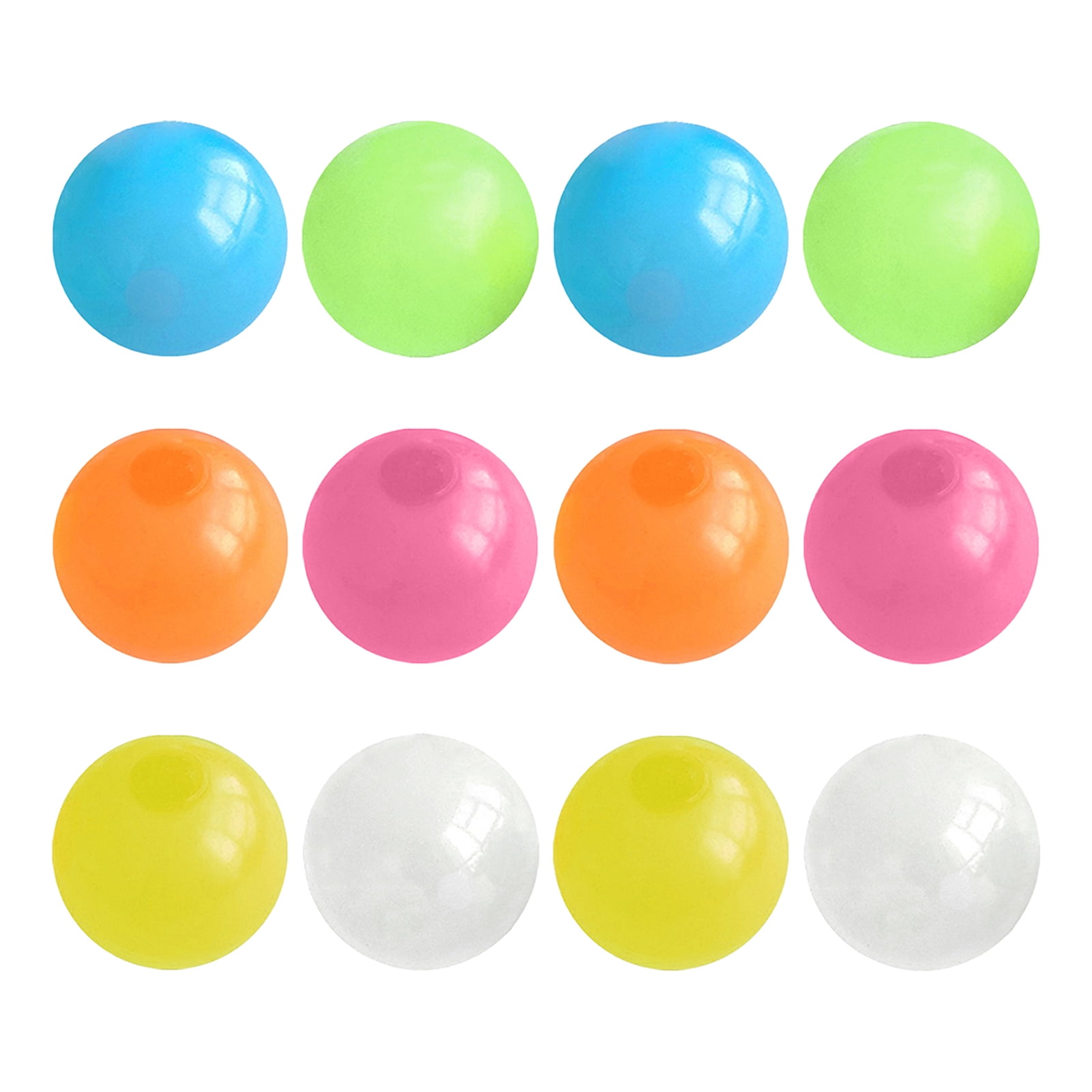 Primegos 4/8/6/12Pcs Luminous Sticky Ball Glow-in-the-dark Wall Ceiling Sticky Ball TPR Anxiety Relief Stress Ball Fidget Toy Kids Teens Adults Stocking Stuffer Gift