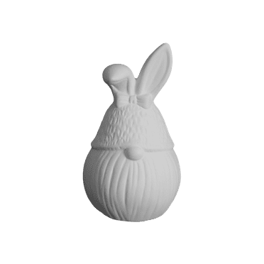Bunny Gnome 5" H x 3" W Paint Your Own Pottery Ceramic Bisque, Ready To Paint, Craft Kit