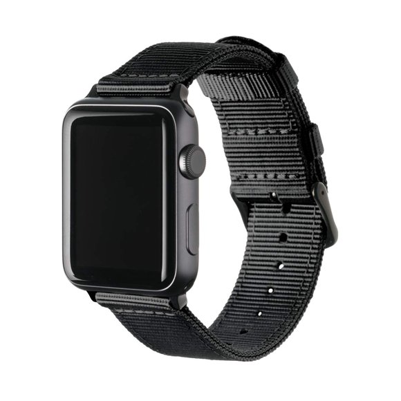Archer Watch Straps - Premium Nylon Replacement Bands for Apple Watch (Black, Black, 38/40/41mm)