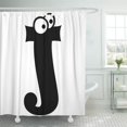 thumbnail image 1 of SUTTOM Black Custom Letter J Initial Monogram Funny White Monogrammed Shower Curtain 60x72 inch, 1 of 1