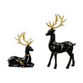 thumbnail image 2 of 2Pcs Resin Reindeer Statue Small Christmas Seated And Standing Deer Figurine, Reindeer Ornaments For Living Room, Wine Cabinet, Display Stand, Bedroom, Office Desktop, 2 of 4