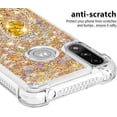 thumbnail image 4 of case for Motorola Moto E7 Power Case,Creativity Clear Quicksand Glitter Flowing Liquid Floating Soft TPU Case w/Stand Bling Diamond Sparkle Phone Cover for Motorola Moto E7 Power  Golden, 4 of 14
