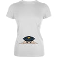 thumbnail image 1 of Peeking Baby Policeman White Juniors Soft T-Shirt, 1 of 1