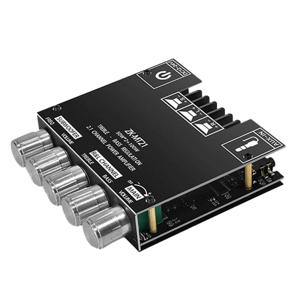 Tarjeta amplificadora de audio Bluetooth de 200W, 2.1 canales (50W+50W+100W), construcción metálica, fácil de instalar, Bluetooth, entrada AUX, para el hogar, actualización estéreo del coche