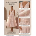 thumbnail image 6 of otnbgsr Womens Floral Midi Dress V Neck Sleeveless A Line Wedding Guest Dress Elegant Fit and Flare Cocktail Party Dress, 6 of 11