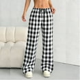 thumbnail image 2 of Horkkom Plaid Pajama Pants Women Trendy Spring Summer Lounge Pants Casual Loose Sleep Pants with Pockets Elastic Waist Drawstring L, 2 of 9