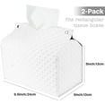 thumbnail image 2 of HAHDAXIA Kulusion 2Pcs Large Tissue Box Cover Rectangular Faux Leather Tissue Box Covers, Refined Tissue Box Holders for Bathroom, Vanity Countertop, Tabletop,Car,Office Decor, 9.5"X5"X5" - W, 2 of 7
