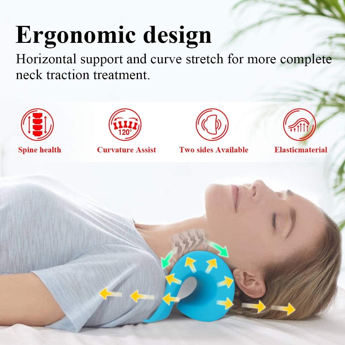Neck Cloud Cervical Traction Device for TMJ Pain Relief Ergonomic Stiff  Neck Stretcher Relaxer with Acupressure Massage Chiropractic Pillow for