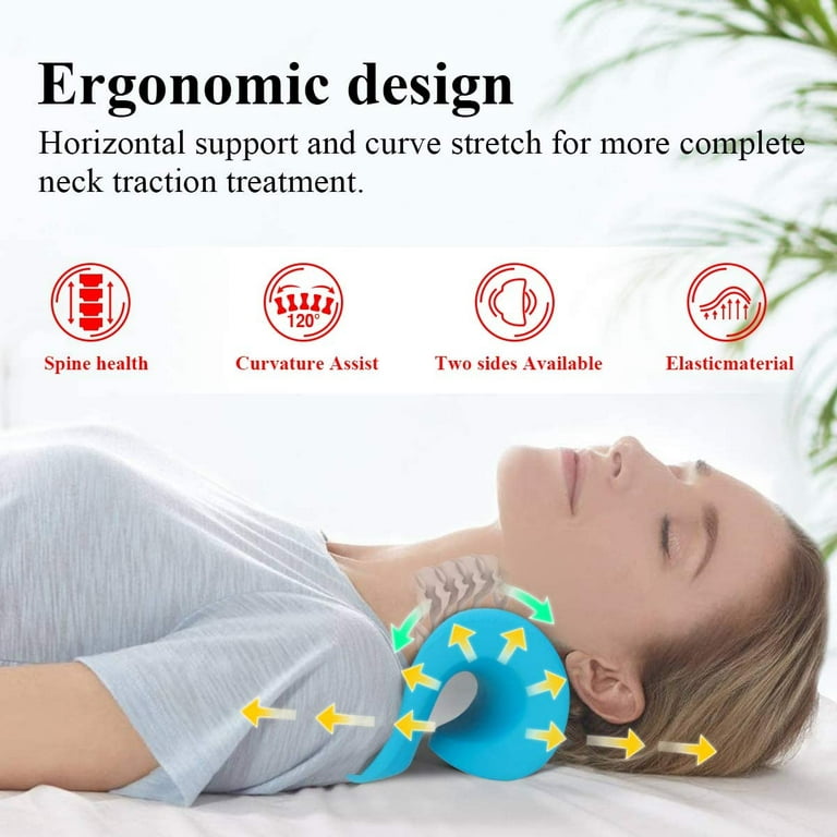 RESTCLOUD Neck and Shoulder Relaxer, Cervical Traction Device for TMJ Pain  Relief and Cervical Spine Alignment, Chiropractic Pillow Neck Stretcher