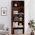 thumbnail image 2 of Costway 2 PCS 5-Tier Freestanding Open Bookshelf with 2 Anti-tipping Devices for Living Room Rustic Brown, 2 of 10