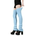 thumbnail image 4 of IDALL Women Thigh High Socks Extra Long Cotton Knit Warm Thick Tall Long Boot Stockings Leg Warmers Light Blue C, 4 of 6