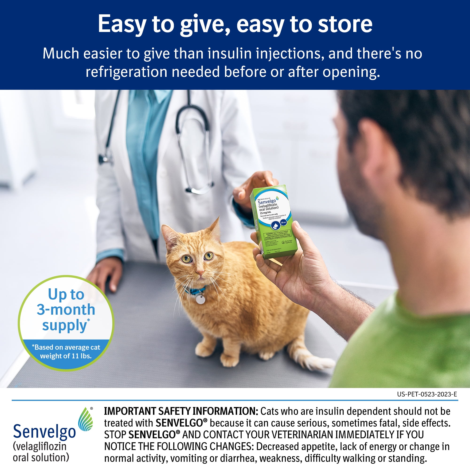 Senvelgo (Velagliflozin Oral Solution) Liquid Oral Diabetes Treatment for Cats, 15 mg/mL, 30 ml