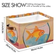 thumbnail image 4 of Yayeee Canvas Storage Basket with Handles for Shelves Fabric Bins Closet Organizer, Goldfish, 4 of 8