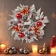 thumbnail image 4 of Corona navideña, corona navideña con ciervos, bolas navideñas, decoración de piñas, adorno para colgar en la pared o la puerta., 4 of 7