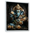 thumbnail image 2 of Designart "Gold Blue Indian Art Mystic Ganesha" Indian Floater Framed Canvas Art Print, 2 of 7