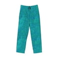thumbnail image 4 of Easygdp Blue Green Glitter Men's Pajama Pant, Sleep Elastic Waistband Lounge Pants - Medium, 4 of 9